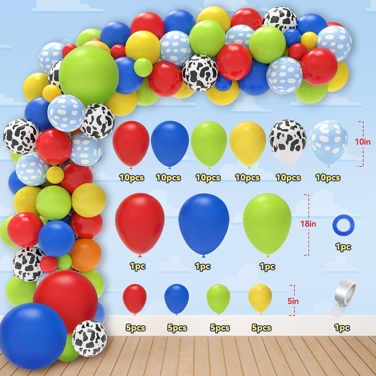 Two Infinity and Beyond Birthday Decorations - 105 Pcs Toy Inspired Story 2nd Birthday Party Supplies Include Banner, Balloons, Backdrop Film, Balloon Cake Topper, Tablecloth