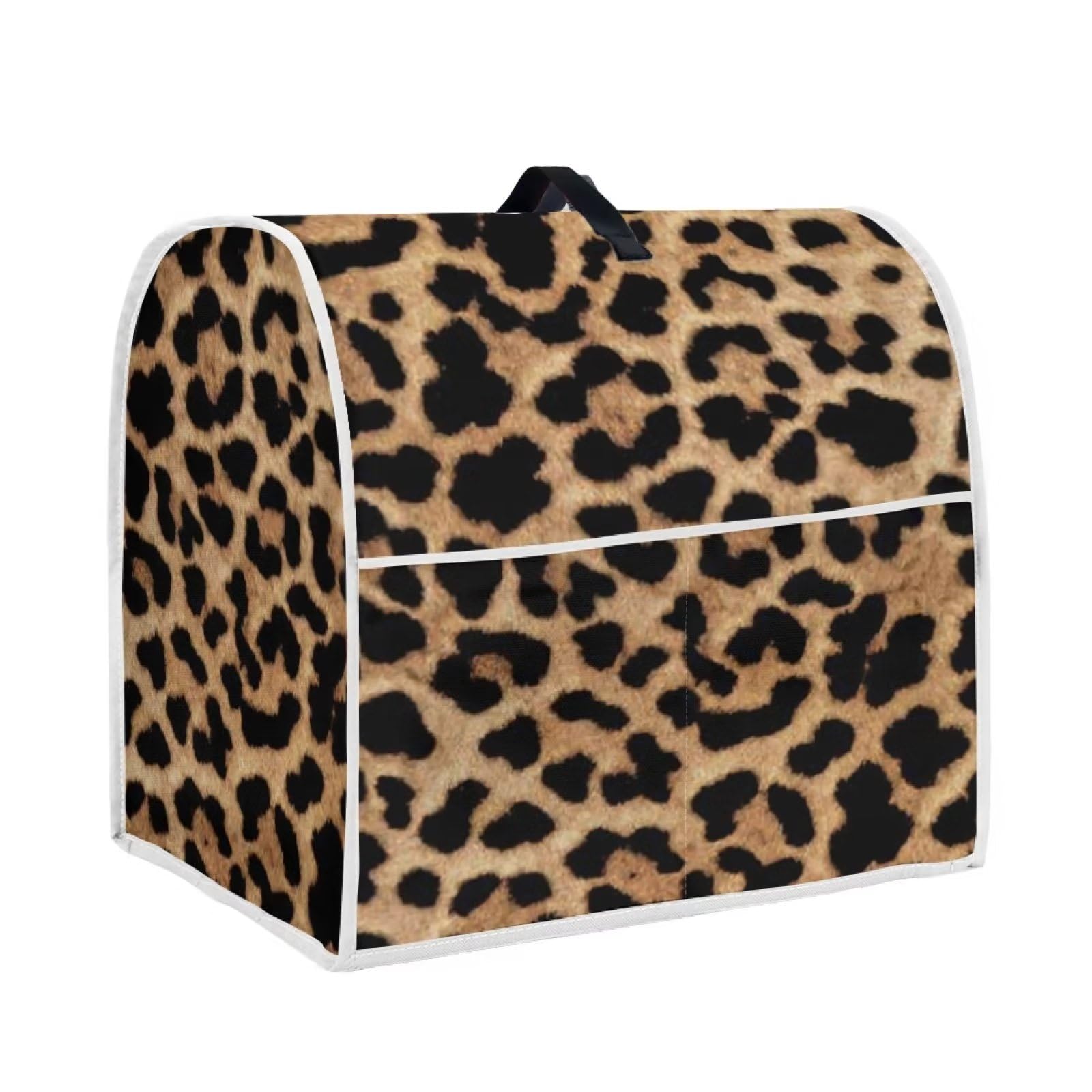 HUGS IDEA Copertura Antipolvere Per Mixer – Stampa Leopardata, Con Tasca E Manico, Taglia S 37x27x37 Cm - 2
