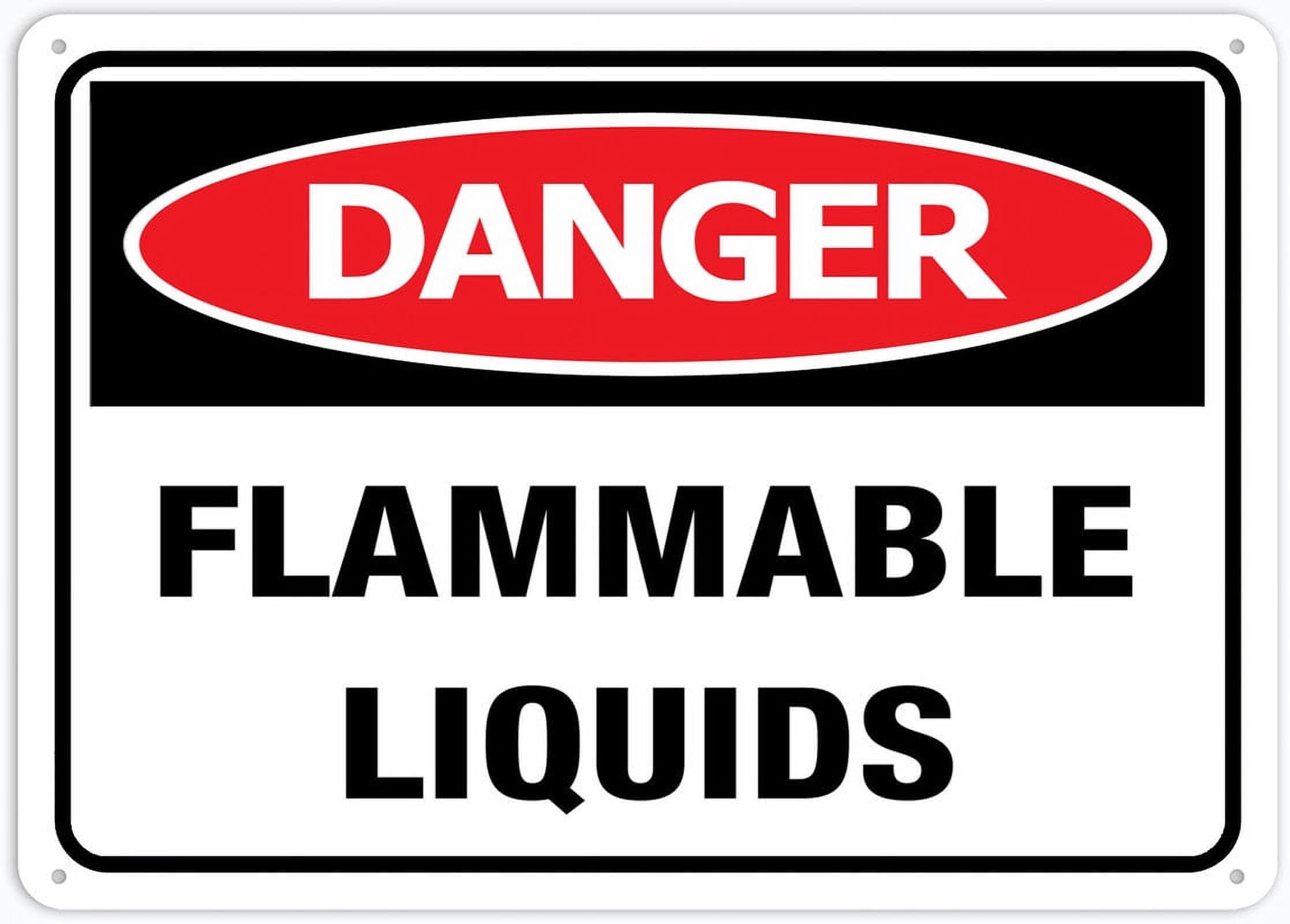 Danger Flammable Liquids Yard Sign for House 12"x8" - Premium Aluminum, Sun-Proof, Rust-Free