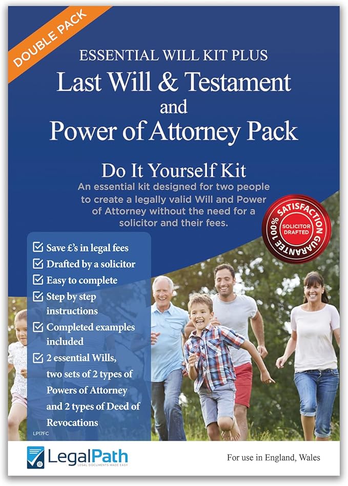LegalPath® Double Essential Will Kit Plus Double Pack for Two People Last Will and Testament