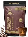 MokkaFarms Roasted Whole Coffee Beans 1Kg | 100% Arabica | Medium Roast, Sundried/Cherry, A/AA Grade | Freshly Roast Estate Coffee | Strong Flavor & Aroma | Farm to Fork Quality | Zip Lock Bag gallery image
