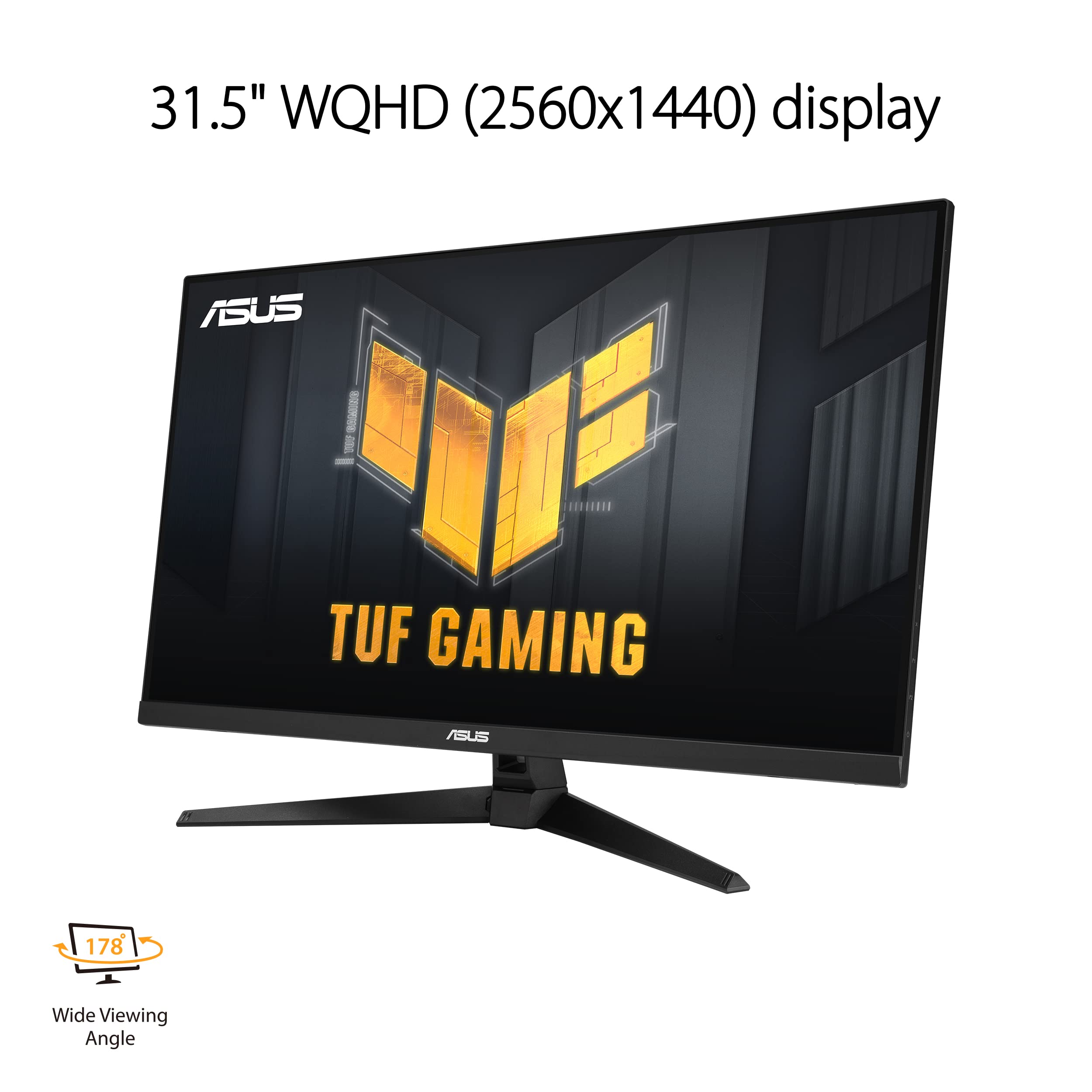 ASUS TUF Gaming VG32AQA1A - 31,5" monitor WQHD – 170 Hz, 1 ms GtG, FreeSync Premium i G-Sync, DisplayHDR 400 – panel Fast IPS, 16 9, 2560 x 1440, DP, HDMI, USB, ergonomiczny, głośnik