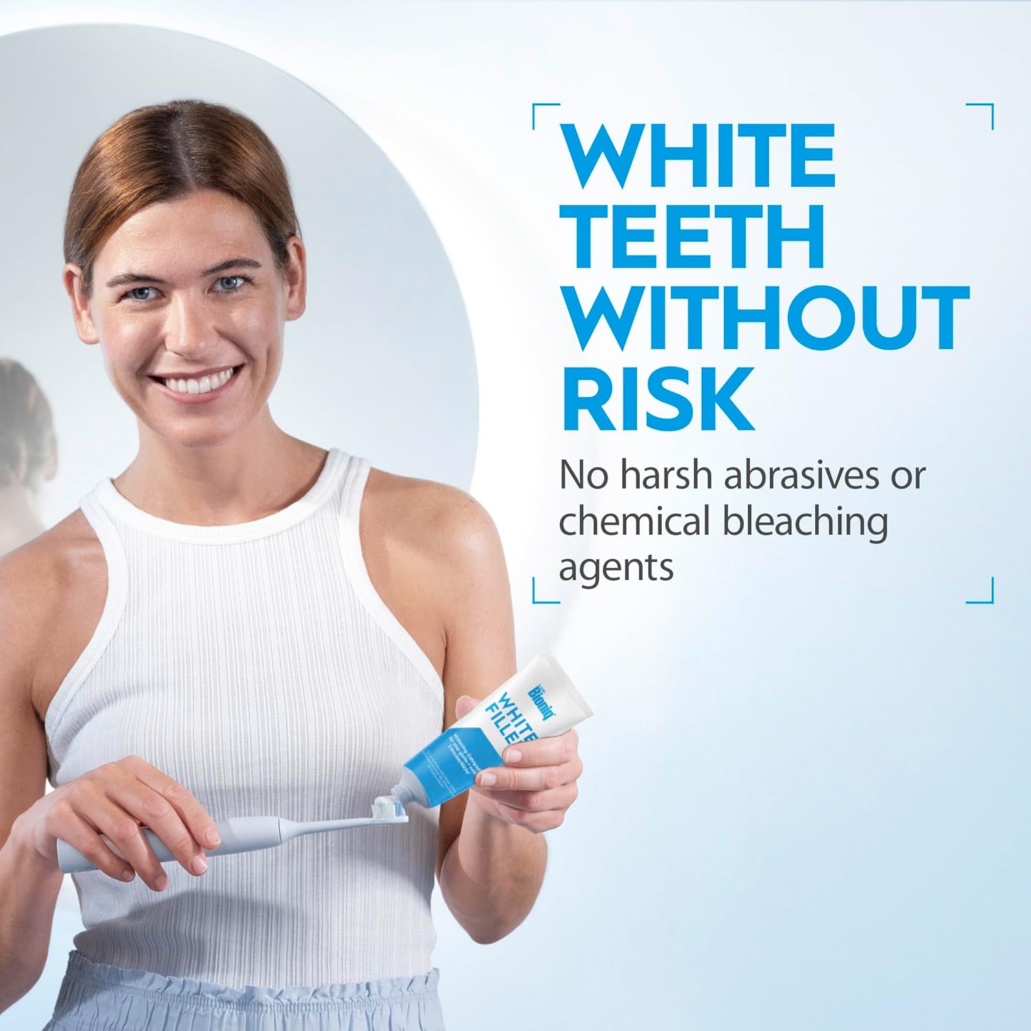 Bioniq White Filler - Whitening Toothpaste with 20% Hydroxyapatite - Contains White bioHAP and Fluoride Free for Daily Use - Mint Flavor - 2 x 4.77 Oz / 100ml