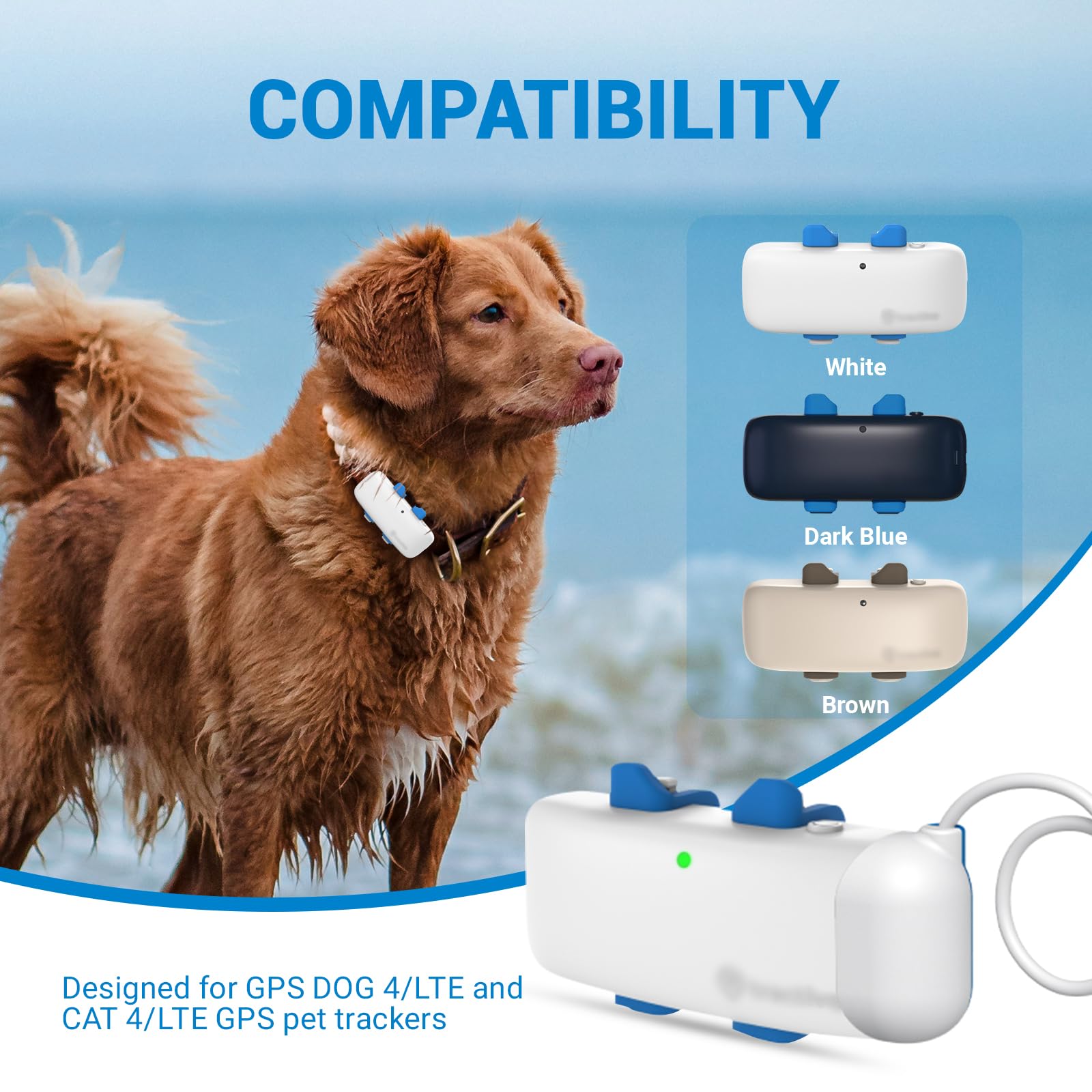 GPS Tracker USB Charging Base Compatible with Tracti GPS Pet Trackers Location Smart Activity for Dogs Replacement Magnetic Charger (New White) - Image 2