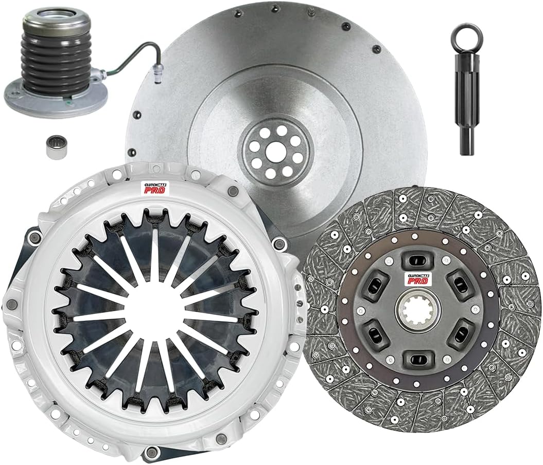 ClutchMaxPRO Heavy Duty OEM Clutch Kit with Flywheel with Slave Cylinder Compatible with 2005-2010 Mustang 4.0L SOHC 6cyl (CP07293HDWS-FW167980-CK)