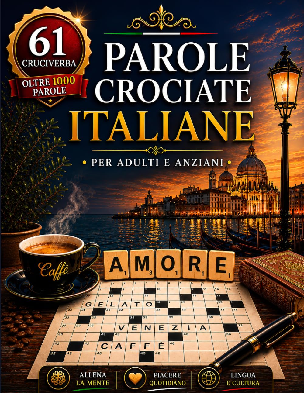 Parole Crociate Italiane per Adulti e Anziani – Cruciverba Facili con Caratteri Grandi, +1000 Parole con Soluzioni: Libro di Enigmistica Italiana – Giochi di Parole Rilassanti e Facili da Leggere