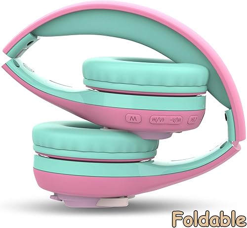 Miniatura 8 de Riwbox Kids Headphones, CB-7S Cat Kids Toddler Headphones with LED Light, 758595dB Volume Limited, Kids Bluetooth Headphones with Mic for