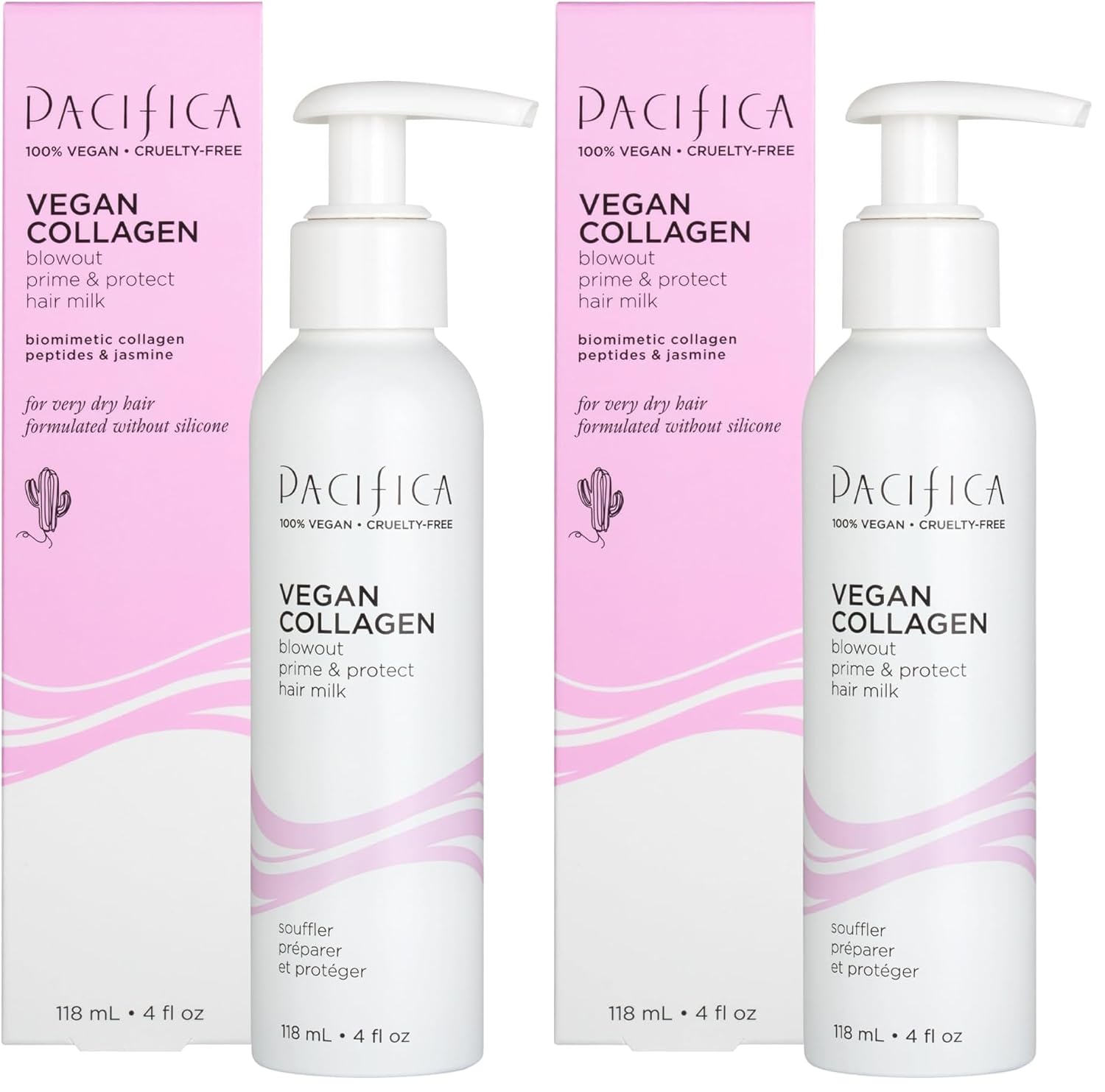 Pacifica Heat Protection Spray for Hair - Vegan Collagen Blowout Prime & Thermal Protection Hair Milk - Blow Dry Spray - for Curly, Wavy & Straight Hair - Vegan & Cruelty-Free Dermatologist Tested