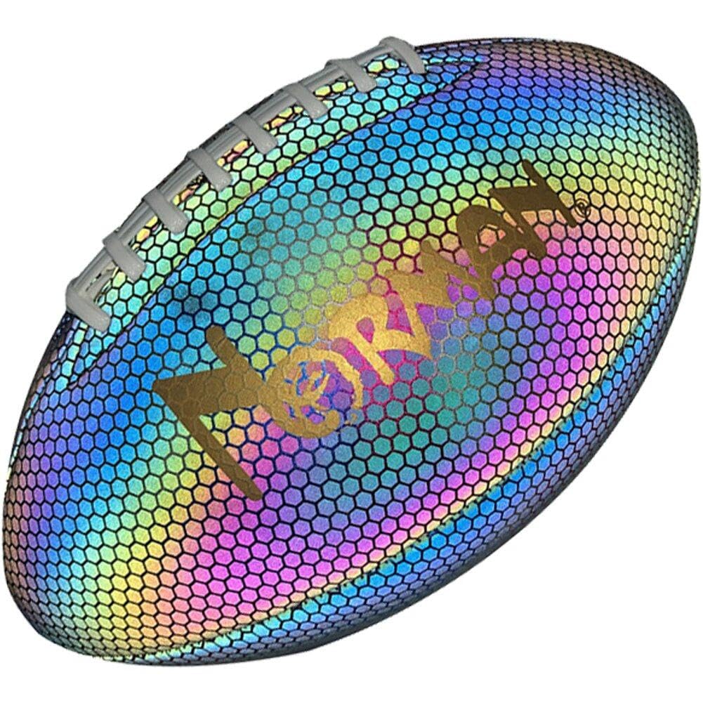 Ballon de foot américain réfléchissant Sanfly taille 9 avec revêtement PU gothique