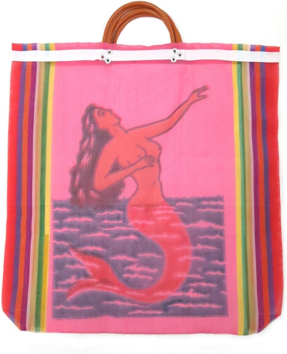 Leos Imports La Sirena Mexican Loteria Mesh Mercado Market Bag