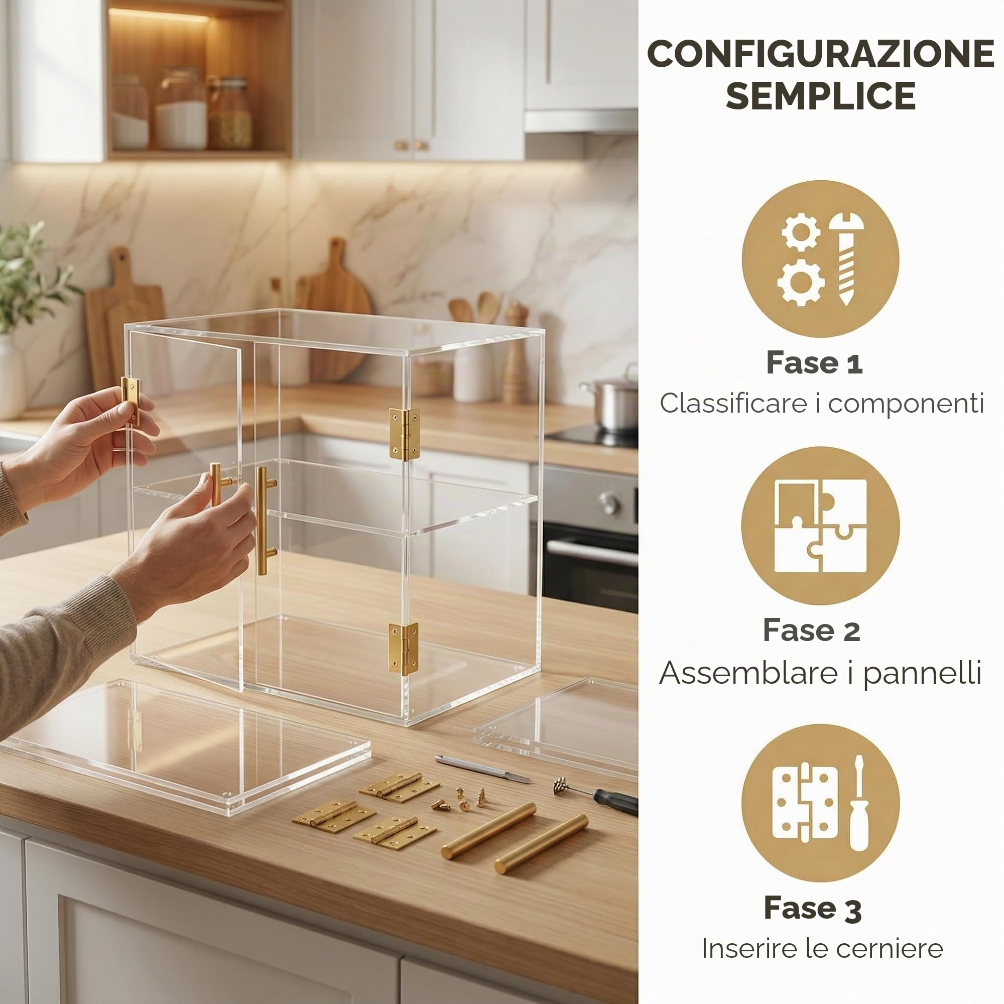 Vetrina espositiva per pasticceria a 2 piani con porta elastica, espositore da banco in acrilico per dolci, 48 x 23,6 x 34 cm, box espositivo commerciale per alimenti