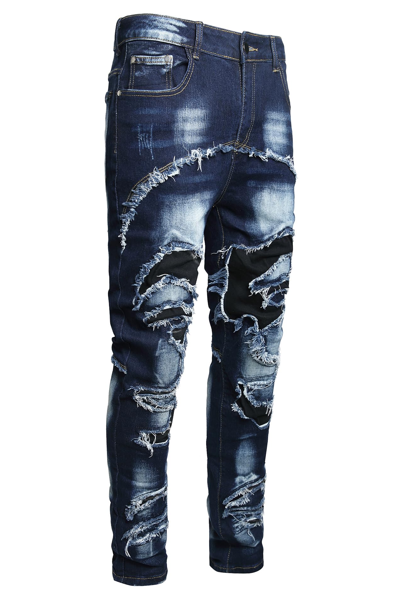 Men's Casual Stylish Straight Slim Fit Jeans Young Hiphop Skinny Denim Pants