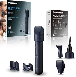 Panasonic MULTISHAPE Sistema De Cuidado Personal ER-CDT1 & ER-CKL1 Paquete, Accesorios Cabezales de Afeitado y Recorte Detallado con batería recargable Ni-MH, Negro