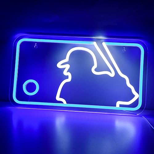 Miniatura 2 de ATTNEON Letrero de neón de béisbol para decoración de pared de club deportivo, letrero LED de béisbol deportivo, luz de neón LED de béisbol, para