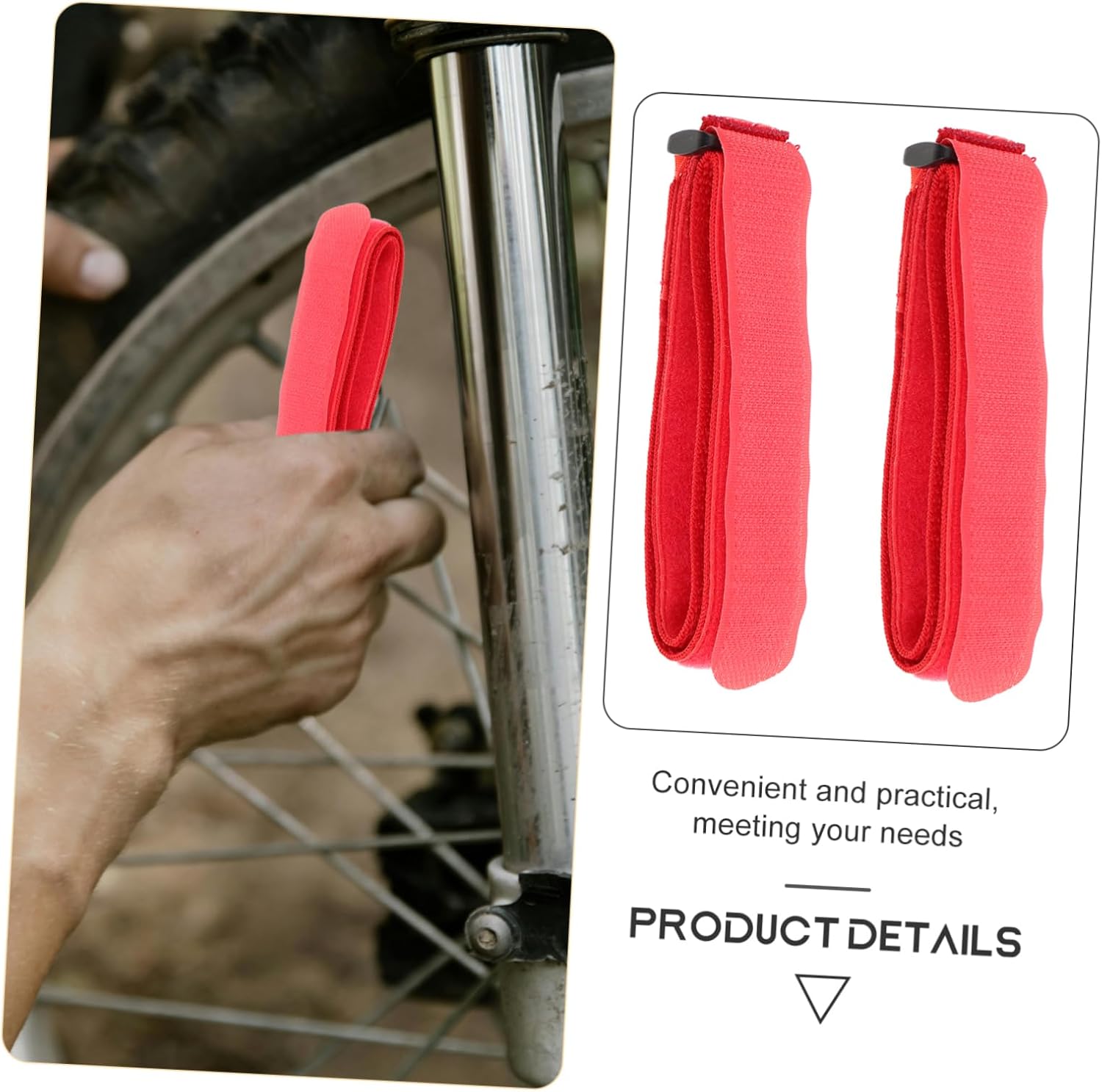 Yardwe Adjustable Bicycle Rack Straps Durable Wheel Stabilizer with Hook and Loop for Secure Transport of Bikes