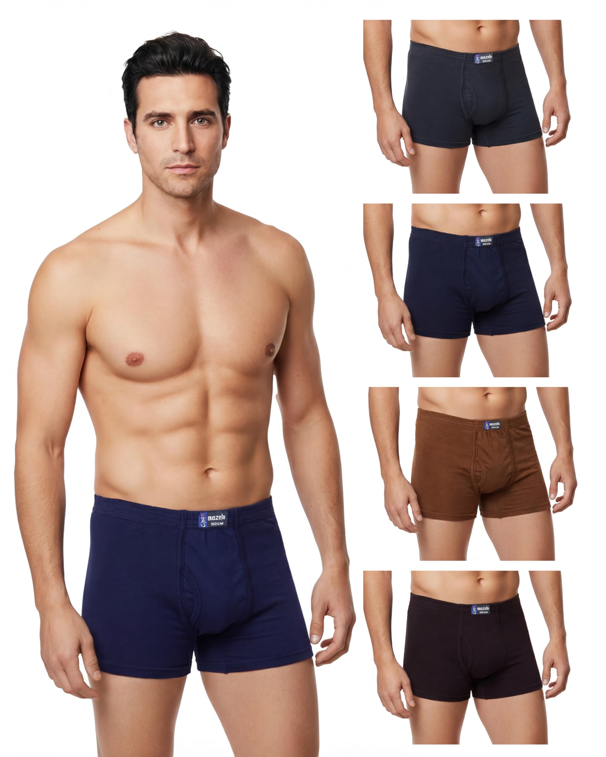 opex Men’s Cotton Solid Mazelo Trunks | Inner Elastic Regular Fit Boxer Trunks with Front Open Fly | Soft Breathable Everyday Innerwear (Pack of 5)-picture-19
