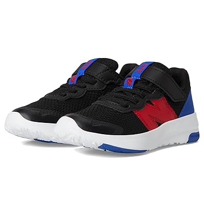 New Balance Kids 578v1 Bungee Lace with Top Strap (Little Kid) Kids Shoes Black/Team Red/Team Royal