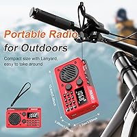 Vista 6 de Portable Radio AM FM 1500mAh Rechargeable with Best Reception, Transistor shortwave Radio Wireless Bluetooth Speaker, with Large LCD Screen, Support