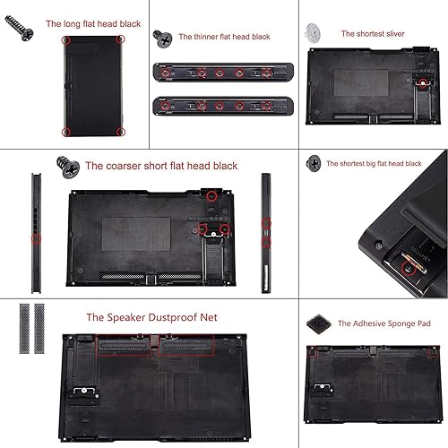 Miniatura 6 de eXtremeRate - Placa trasera para Nintendo Switch Console, NS Joycon con carcasa de mando de mano con botones de juego completo, carcasa de repuesto