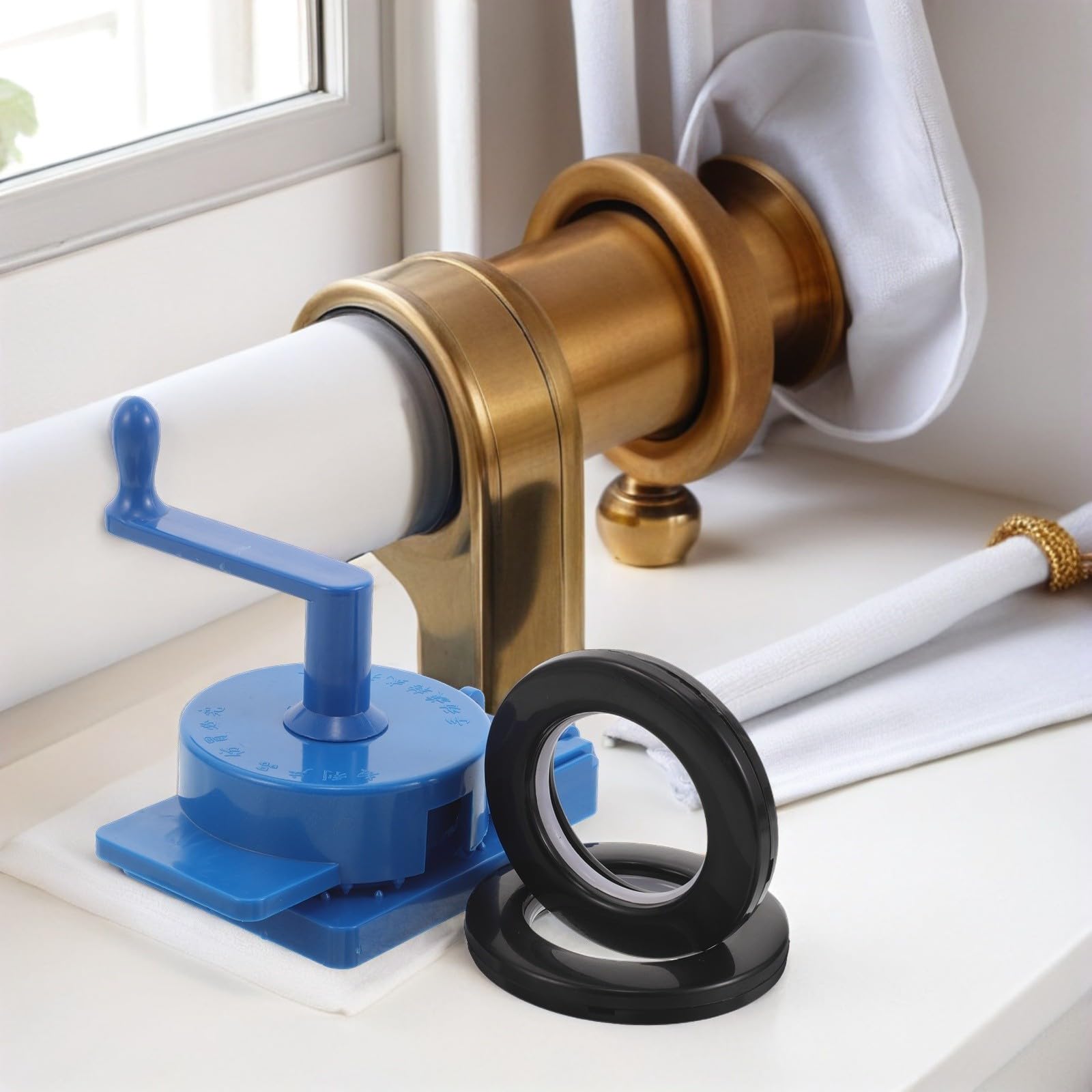 Juego de Anillos Redondos Compatibilidad Versátil con Punzón Giratorio y Reducción de Ruido para Cortinas de Plástico Negro para Proyectos DIY de Cortinas