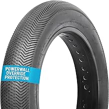 Vee Tires Trooper E-Bike Tire, 20" Bike Tire for On-Road and Off-Road, Low Rolling-Resistance Center Tread, Powerwall Override Protection, Wire Bead, Black