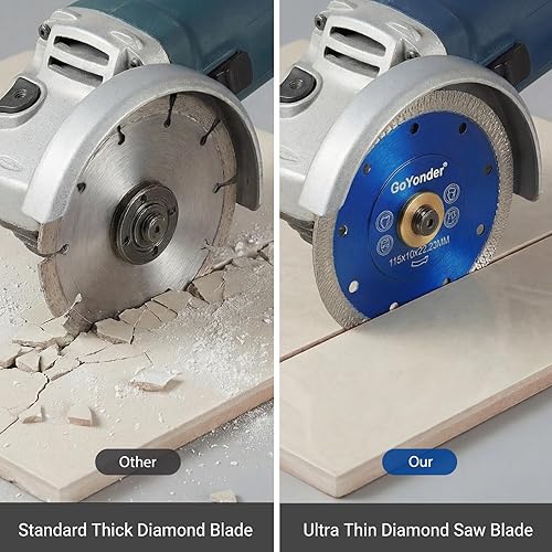 Miniatura 7 de GoYonder Hoja de diamante de 4.5 pulgadas para amoladora angular, hojas de sierra de diamante superfinas para corte húmedo y seco, hoja de diamante