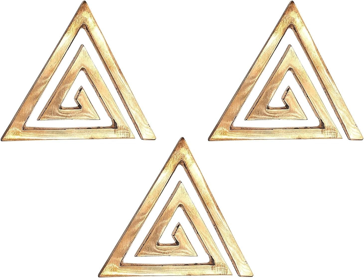 Copper Helix Vastu Yantra South-East Direction Door Entrance Dosh Nivaran Missing Corner Remedy Pack of 3 Triangle
