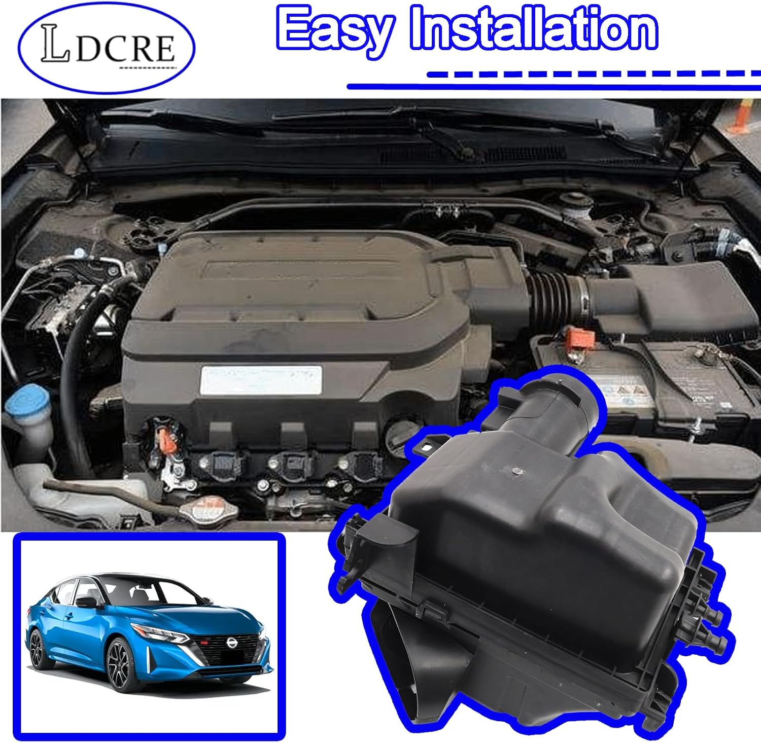 Air Intake Cleaner Box Housing 165263RC2A Compatible with Nissan Sentra 1.6L 1.8L 2013-2019, Replacement for 16500-3RC2A, 16526-3RC2A,，165003RC2A Air Filter Housing w/o Filter