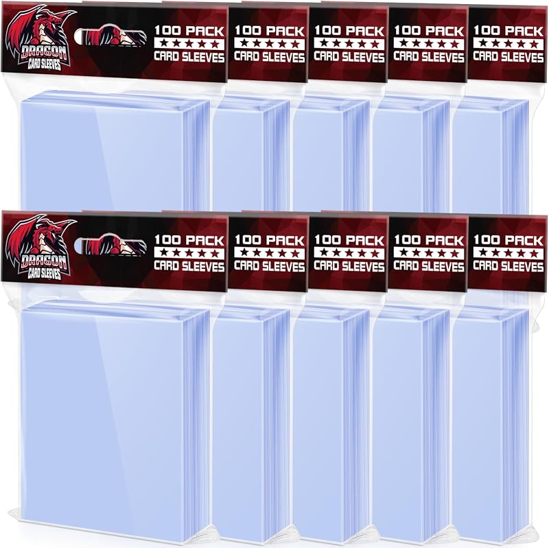 1000 fundas para tarjetas de carga superior para tarjetas coleccionables, fundas para tarjetas transparentes y suaves para tarjetas de béisbol, tarjetas zapatillas, tarjetas Yugioh, tarjetas MTG (66 mm × 91 mm)