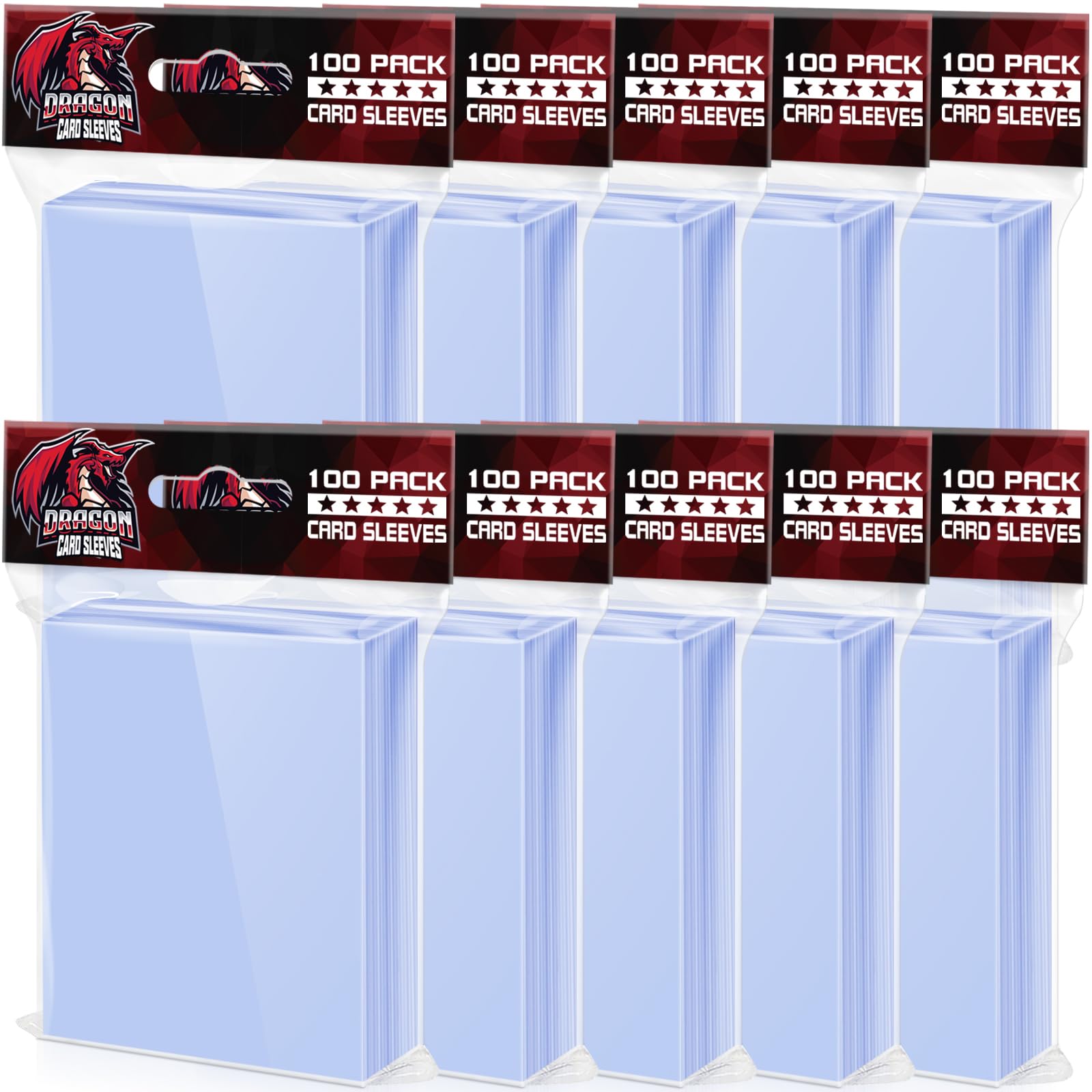 1000 Pcs Card Sleeves Toploaders for Trading Cards, Soft Clear Card Sleeves for Baseball Cards, Sports Cards, Yugioh Cards, MTG Cards (66mm×91mm)