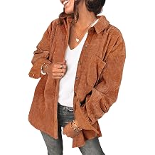 Saslax Womens Corduroy Shirt Shacket Jacket