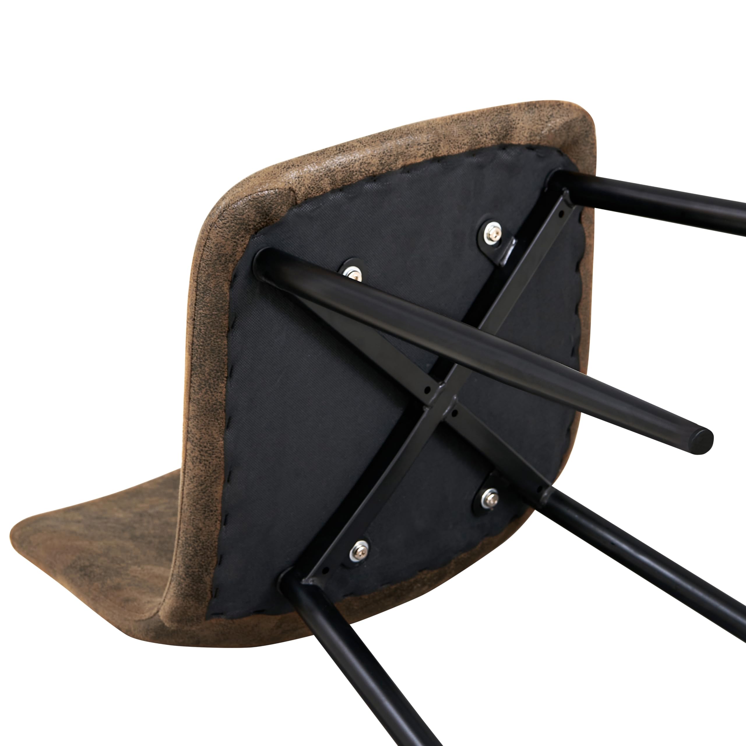 FurnitureR 4 PCS Chaises de Salles de Réunion en Suède, Chaise Marron, Design Contemporain, Matériau en Métal Durable, pour Bureau ou Maison, Élégance et Confort