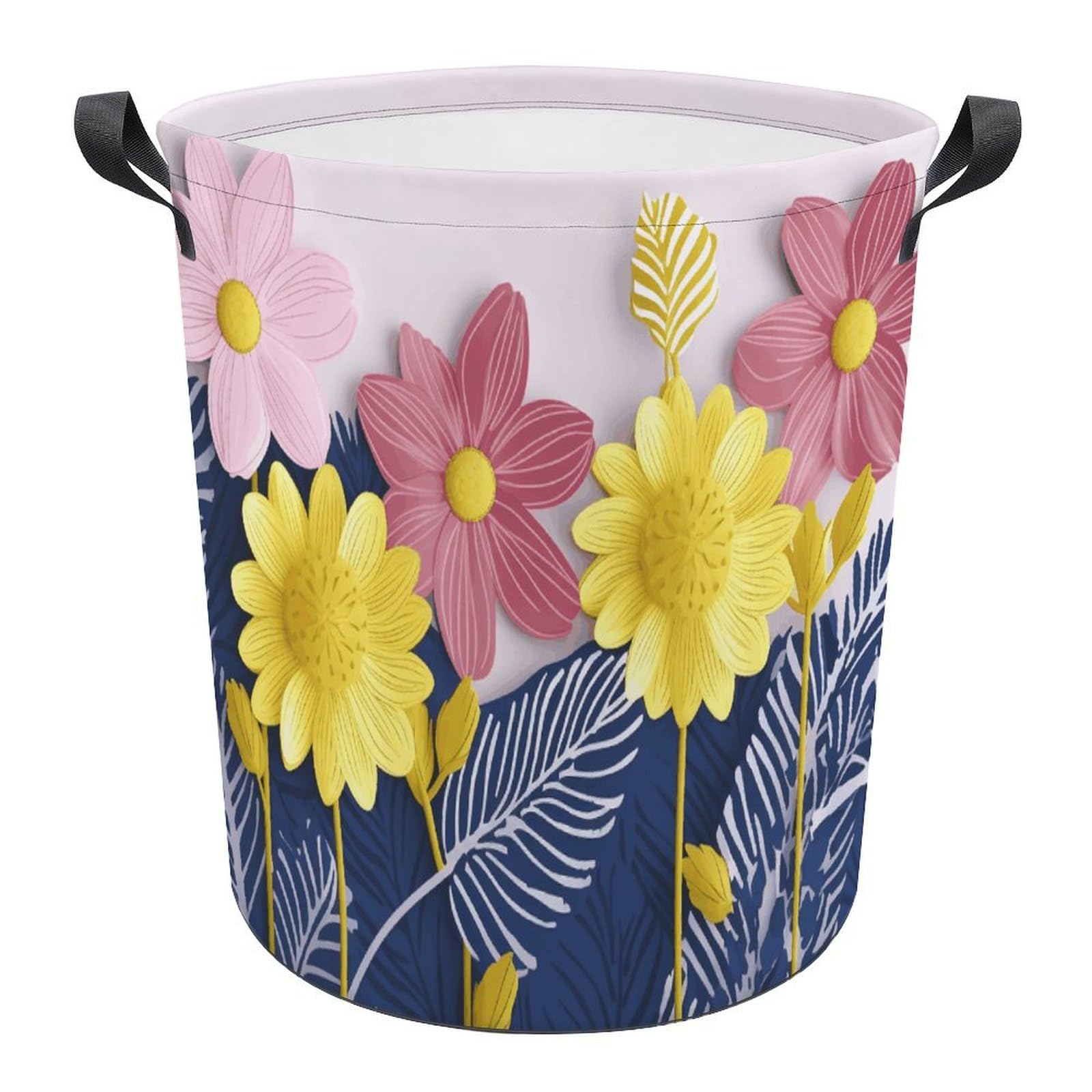 Panier à linge pliable 44cm bac de rangement étanche à motif fleuri