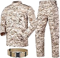 Vista 1 de Militar táctico para hombre caza combate BDU uniforme traje camisa y pantalones con cinturón MC