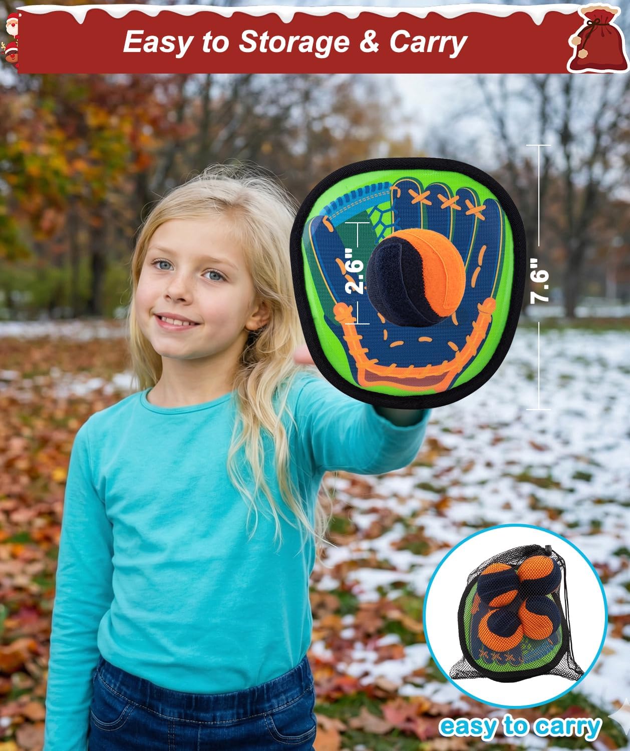 Toss and Catch Ball Game Kids Toys for 3 4 5 6 7 8 Year Old Boys Girl Birthday Gift, Easter Basket Stuffers Outdoor Games Yard Play Beach Pool Toys for Kids Age 4-8 8-12 Toddler Baseball Glove