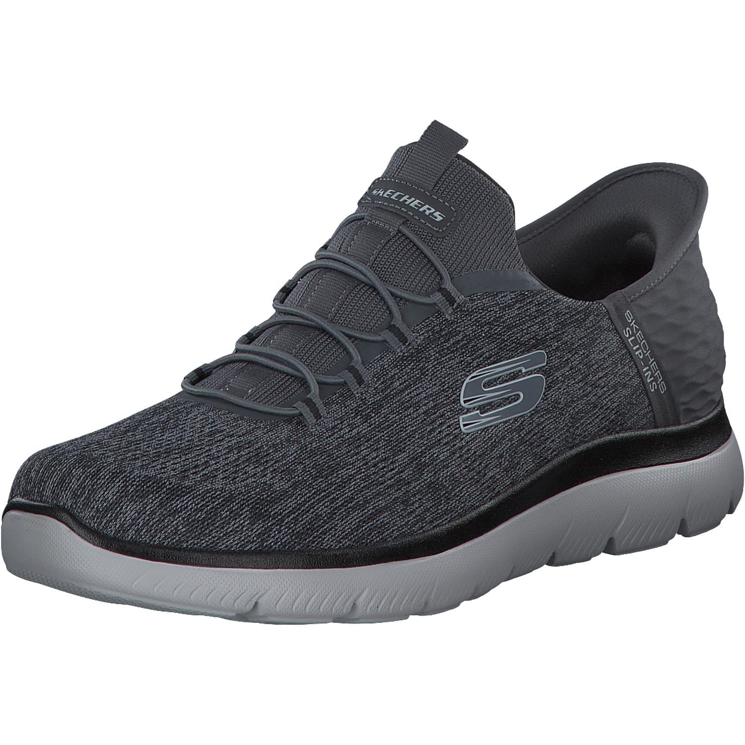 Skechers Herren Summits Key Pace Turnschuhe, Charcoal Mesh/Black Trim, 39 EU