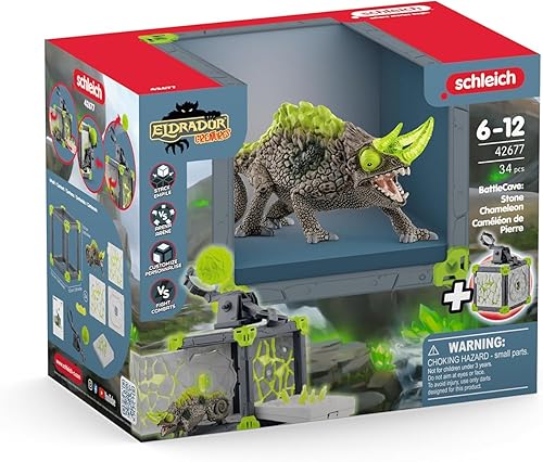 Vista 31 de Schleich Eldrador Creatures - Figura de lobo de piedra de 6 pulgadas, divertida figura de animal de fantasía para juegos imaginativos para niños