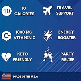 HydroMATE Electrolytes Powder Drink Mix Packets Hydration Accelerator Low Sugar Rapid Party Relief Recovery Vitamin C Plus Caffeine Watermelon 30 Count