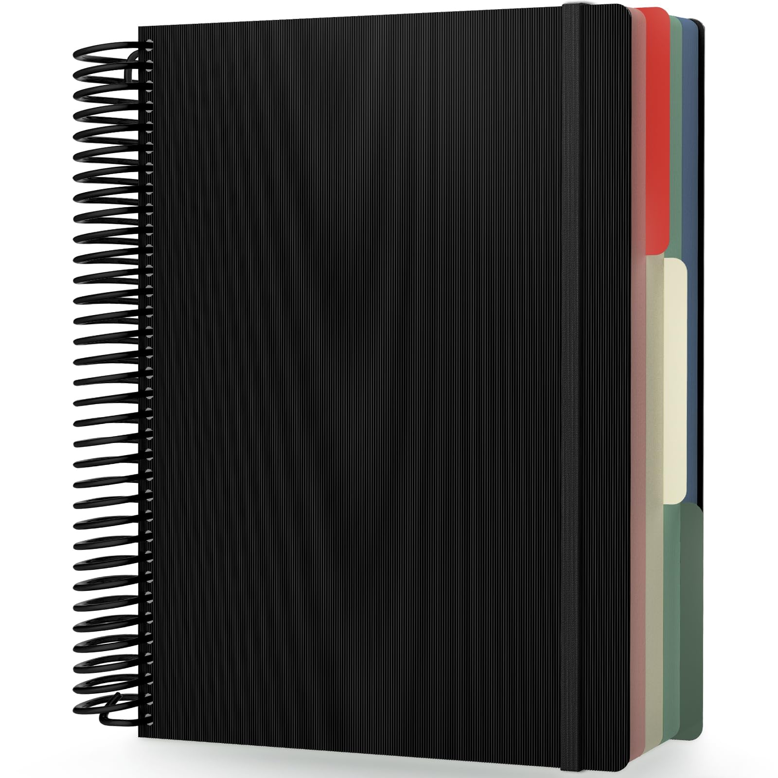 EUSOAR Cahiers à spirale quadrillés, format A4, 23,5 x 29,7 cm, grand carnet de notes à 3 sujets, carnet de composition à papier quadrillé, 240 pages avec poche pour étudiants en mathématiques