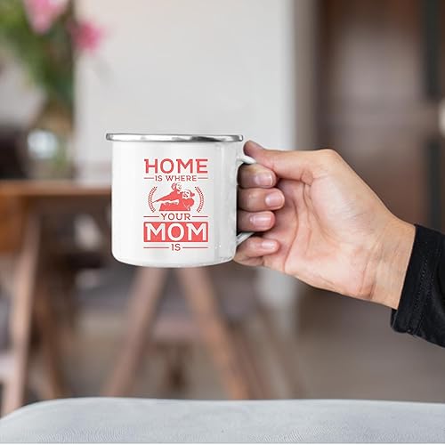 Miniatura 5 de Mothers Day Gift Idea Home Is Where Your Mom Is Perfect for Ages 221 12oz Enamel Silver Mug