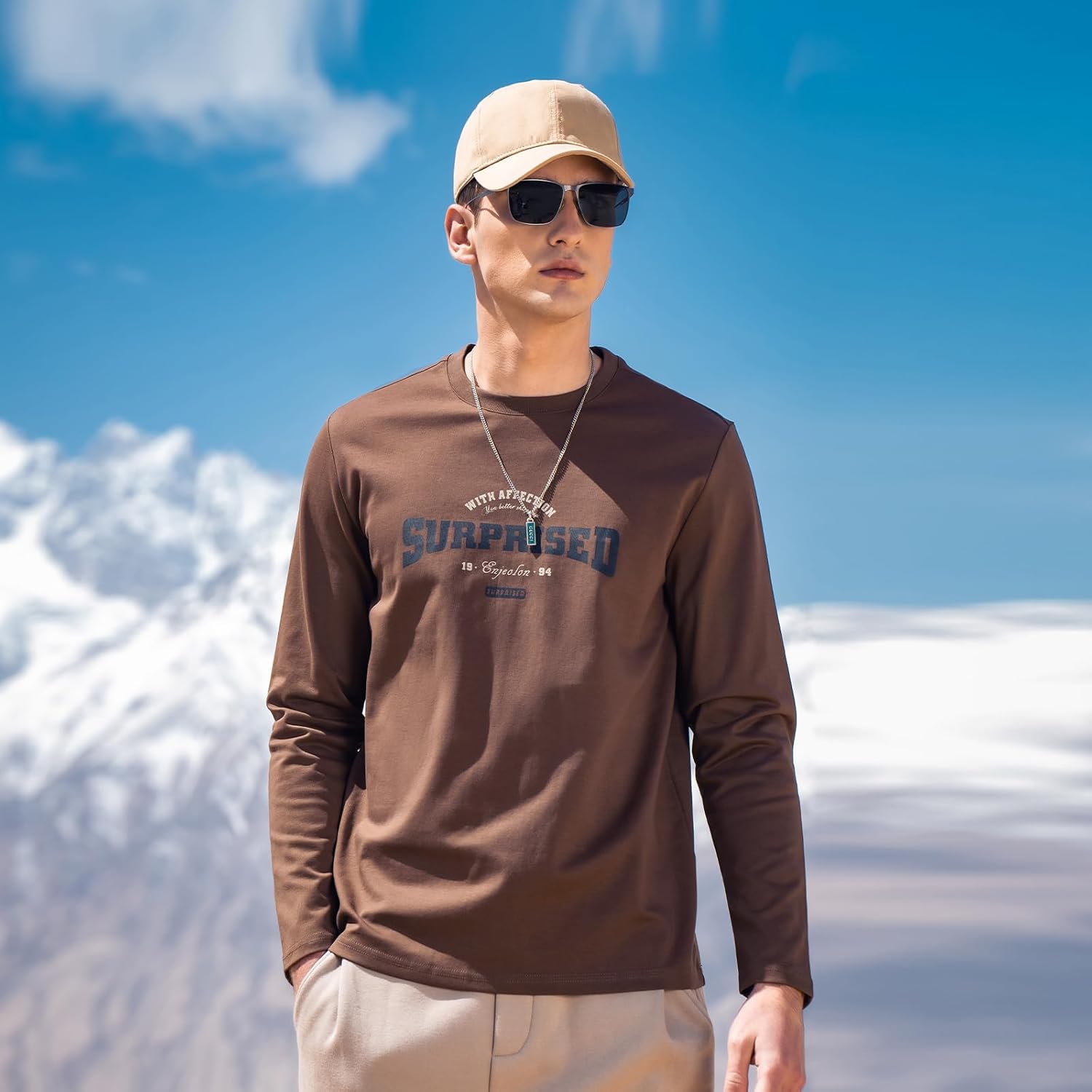 Heavy-Duty Pure Cotton Casual Long Sleeved T-Shirt for Men's Autumn Fashion Brand Contrasting Color T-Shirt - Image 2