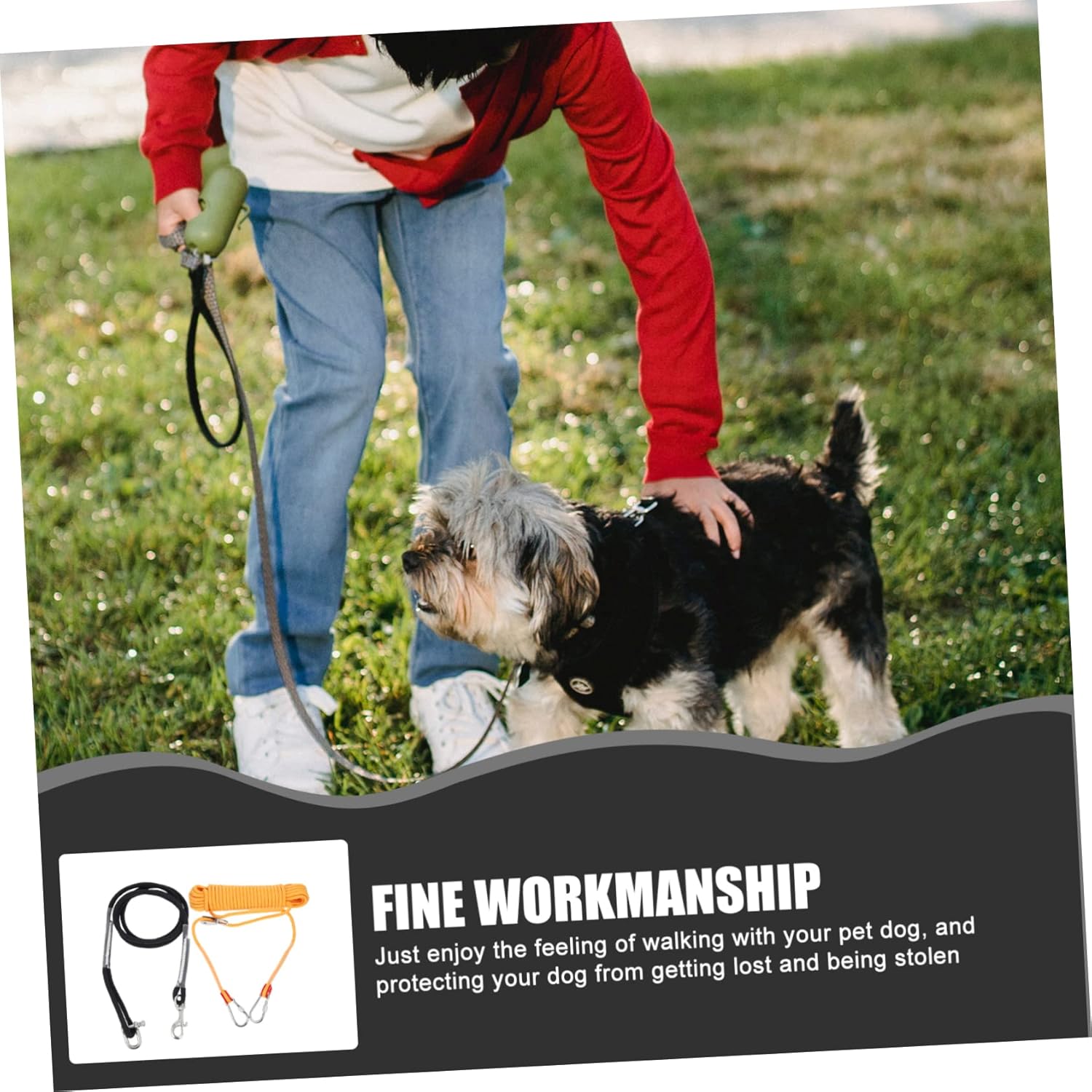 SUPVOX 1set Heavy Duty Dog Running Cable Wear-Resistant Tie Out Chain for Outdoor Activities and Camping Comfortable Skin-Friendly Pet Accessory for Dogs