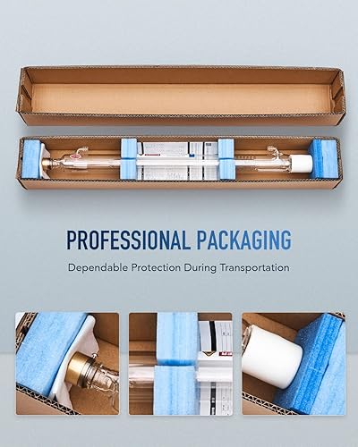 Miniatura 7 de OMTech Tubo láser de CO2 de 60 W para grabador láser y máquina cortadora, tubo cortador láser de 39.370 in y 1.969 in de diámetro con cabeza de