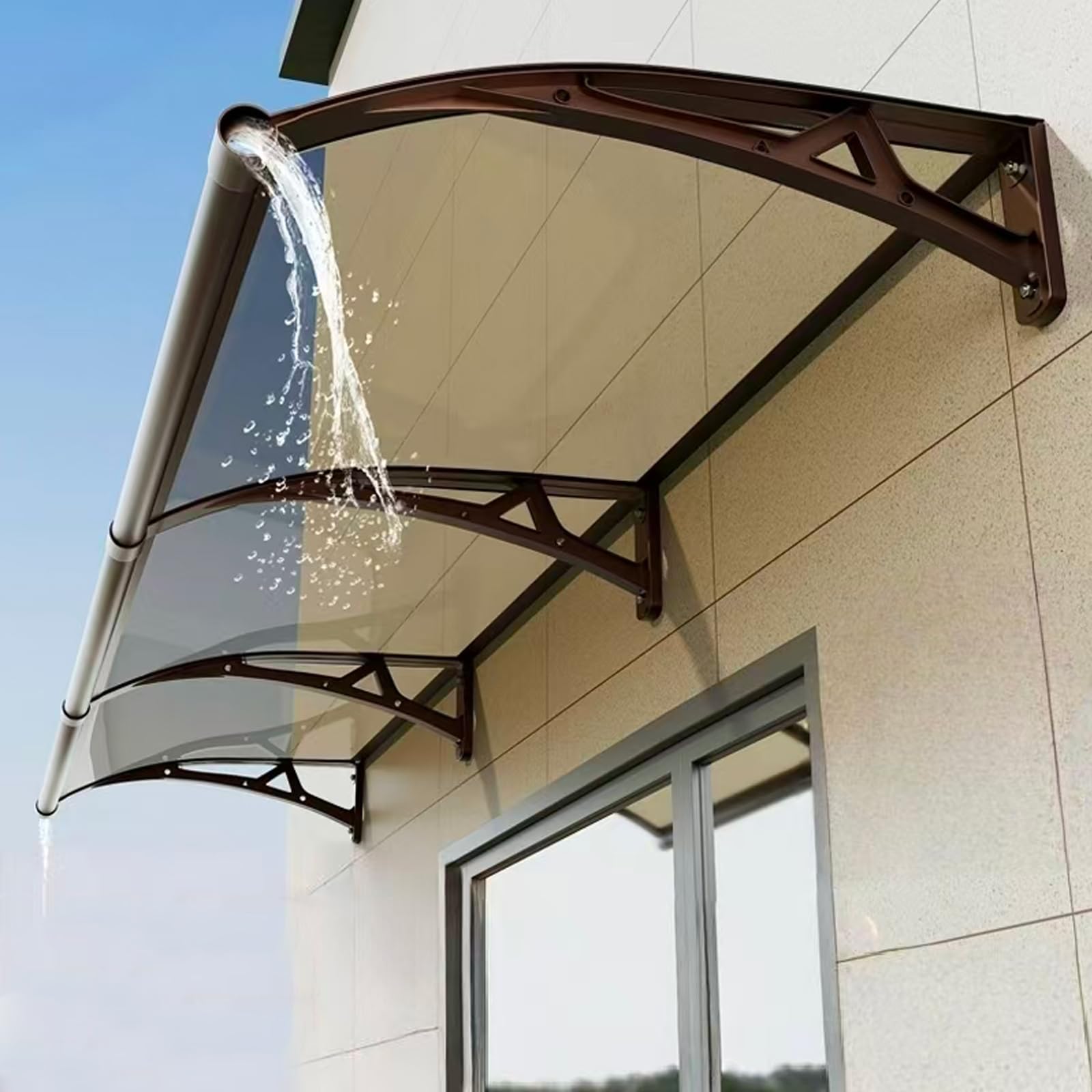Auvent de porte pour sécuriser vos accès de garage et balcon contre la pluie et la grêle