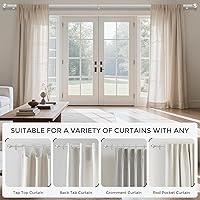 Vista 15 de Hei!Dear Barras de cortina para ventanas de 28 a 48 pulgadas (2.3 a 4 pies), ajustable de 5/8 pulgadas, barra de cortina decorativa de alta