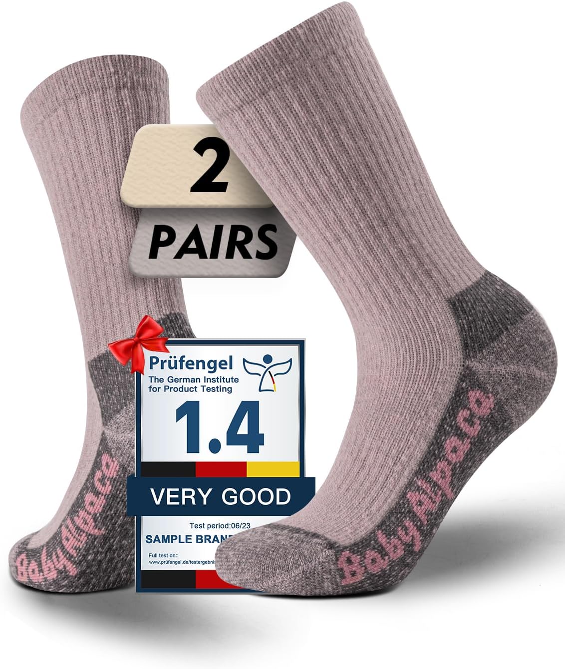 Alpaca Wool Warm Hiking Socks Heavyweight, Winter Athletic Crew Work Boot Thick Thermal Fleece Moisture Wicking