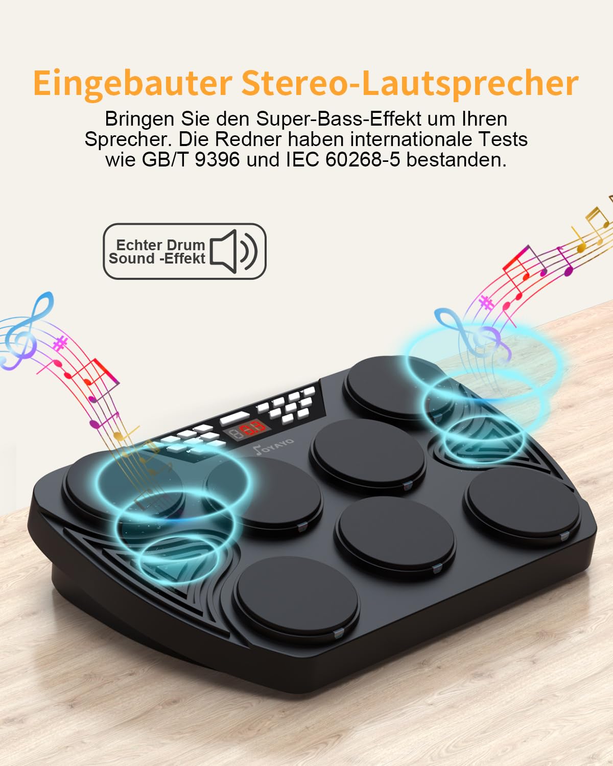 Schlagzeug Elektronisch, 7 Pads Elektronisches Schlagzeug Anschlagsdynamisch, E Drum Unterstützung MIDI Bluetooth PC Anschließen, Digital Drum für Kinder, Anfänger Geburtstag Geschenk