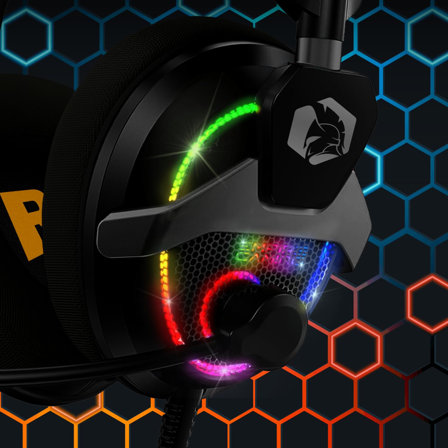 EMPIRE GAMING H13 RGB Gamer Cuffie - per console di gioco, Xbox One/Series, Switch, PC, Mac, Smartphone, Tablet - Telecomando - Suono stereo ad alta definizione - Microfono flessibile - Nero