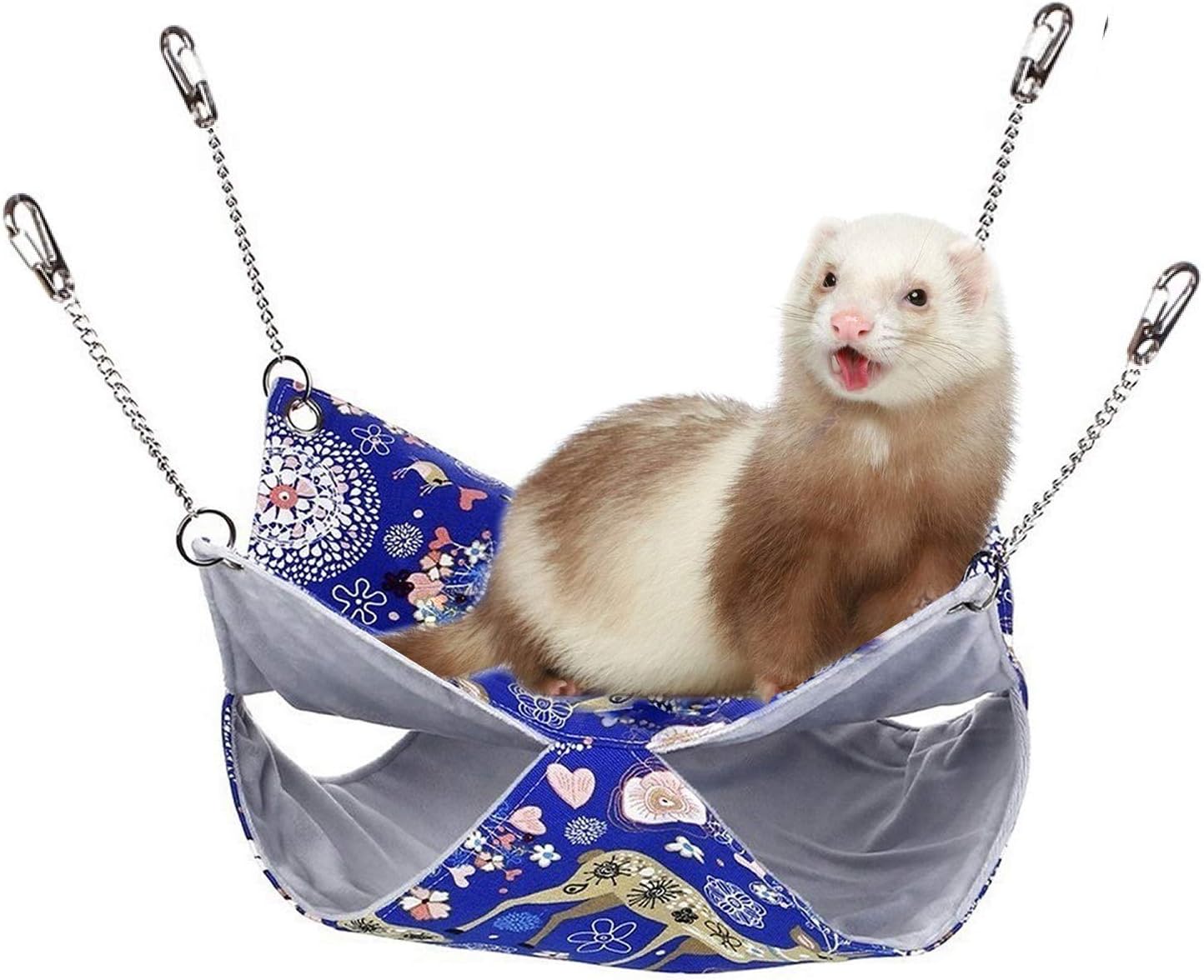 Alwaysuc Large Luxury Double Bunkbed Hammock,Pet Double Bunkbed Cage Hammock Sleeper for Parrot Hamster Ferret Sugar Glider Rats mice…