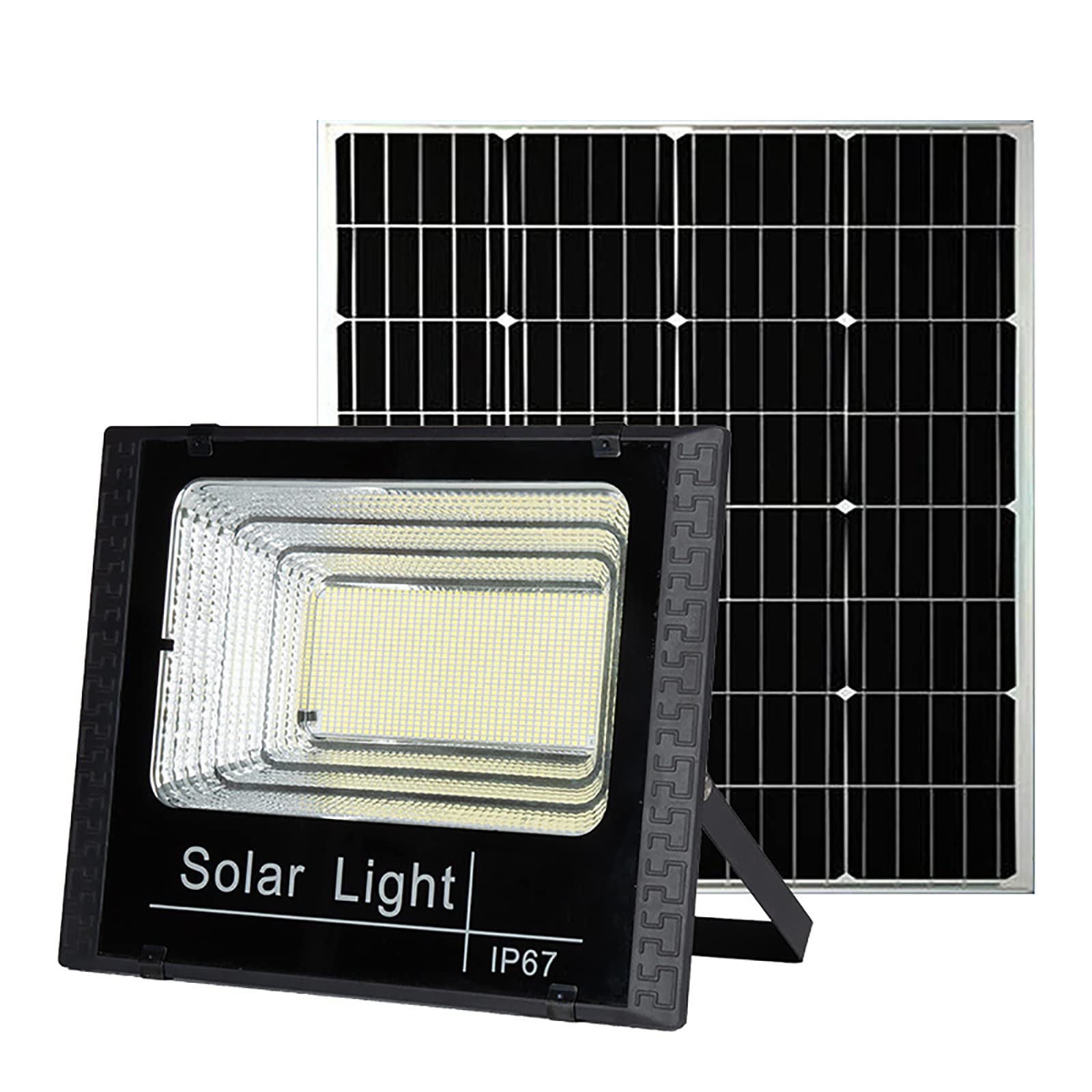 Solarne światło powodziowe na zewnątrz, światło LED, czujnik światła słonecznego, panel słoneczny, 42 diody LED, Ip65, wodoodporne światło do szopy, stodoły, znaku, oświetlenia tablicy billboardowej [ocena energetyczna A++] (180 W, czarny)